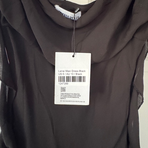 Princess Polly Elegant Black Long Sleeveless Dress size 6 NWT - Picture 2 of 5